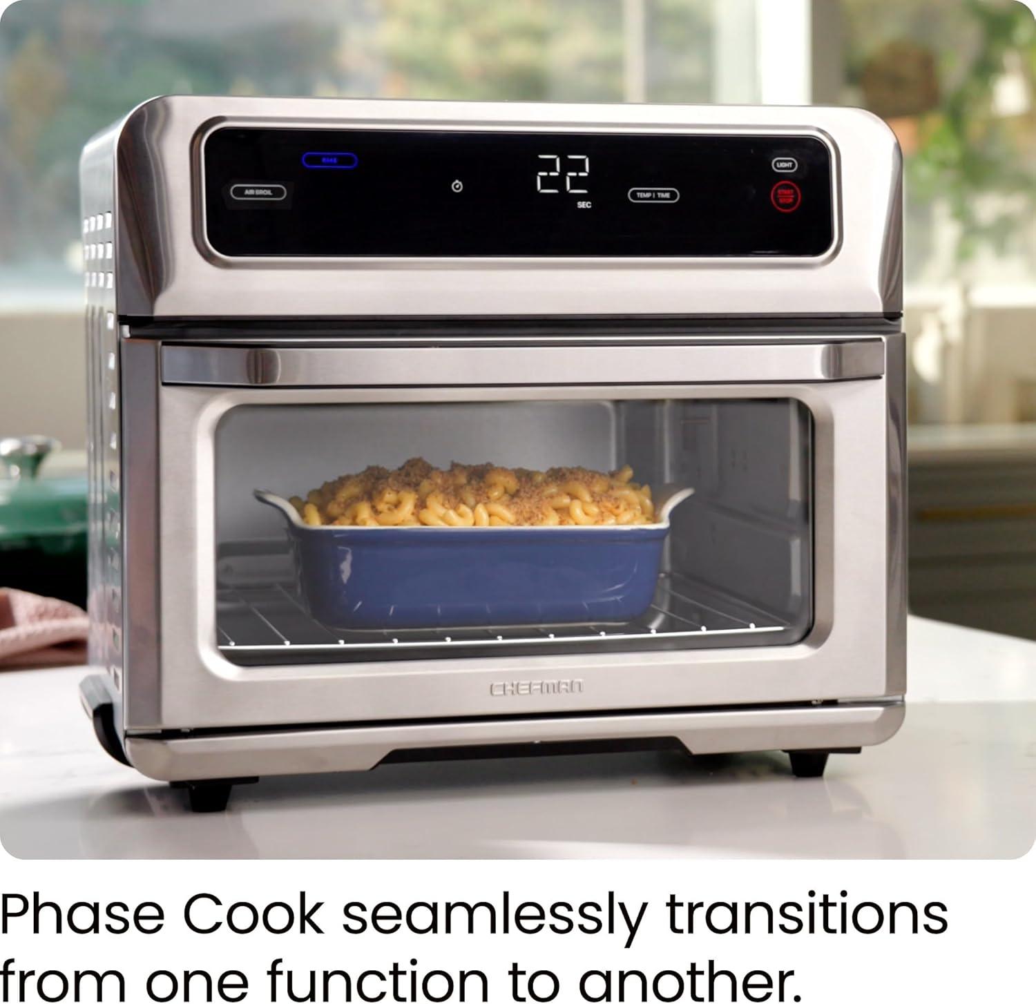 image:imageChefman Air Fryer Toaster Oven Combo Countertop Oven for Quick amp Healthy Meals Bake Broil Air Fry Toast and Bagel Functions 450F Max Temp 4 Slice Toaster Oven Air Fryer ComboStainless
