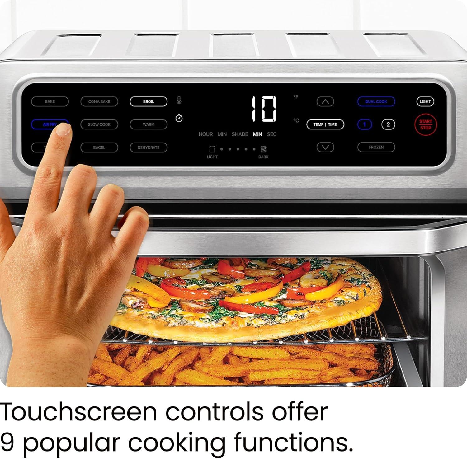 image:imageChefman Air Fryer Toaster Oven Combo Countertop Oven for Quick amp Healthy Meals Bake Broil Air Fry Toast and Bagel Functions 450F Max Temp 4 Slice Toaster Oven Air Fryer ComboStainless