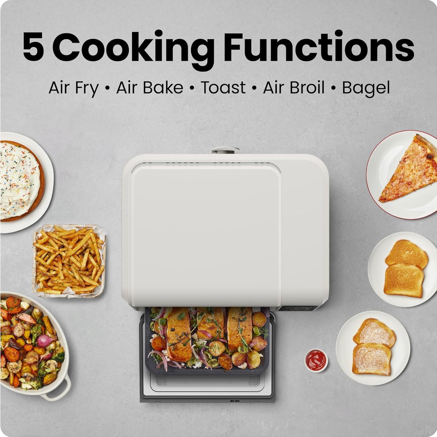 image:imageChefman Air Fryer Toaster Oven Combo Countertop Oven for Quick amp Healthy Meals Bake Broil Air Fry Toast and Bagel Functions 450F Max Temp 4 Slice Toaster Oven Air Fryer ComboIvory