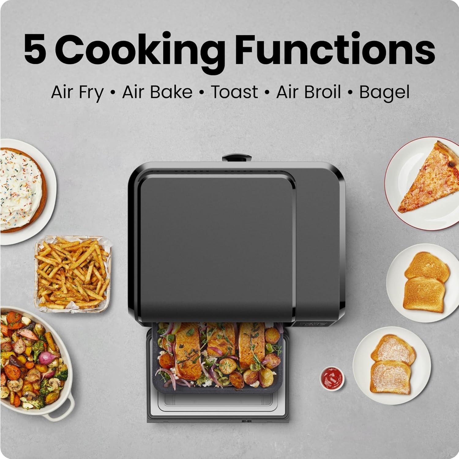 image:imageChefman Air Fryer Toaster Oven Combo Countertop Oven for Quick amp Healthy Meals Bake Broil Air Fry Toast and Bagel Functions 450F Max Temp 4 Slice Toaster Oven Air Fryer ComboBlack