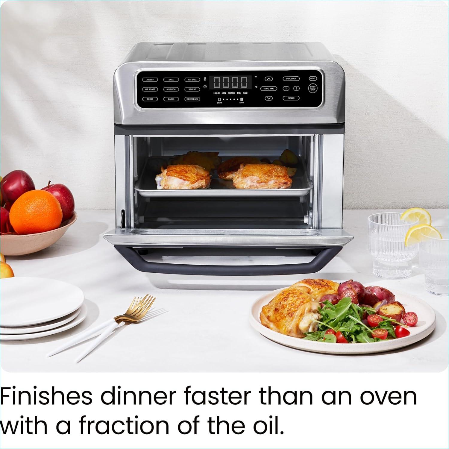 image:imageChefman Air Fryer Toaster Oven Combo Countertop Oven for Quick amp Healthy Meals Bake Broil Air Fry Toast and Bagel Functions 450F Max Temp 4 Slice Toaster Oven Air Fryer ComboStainless