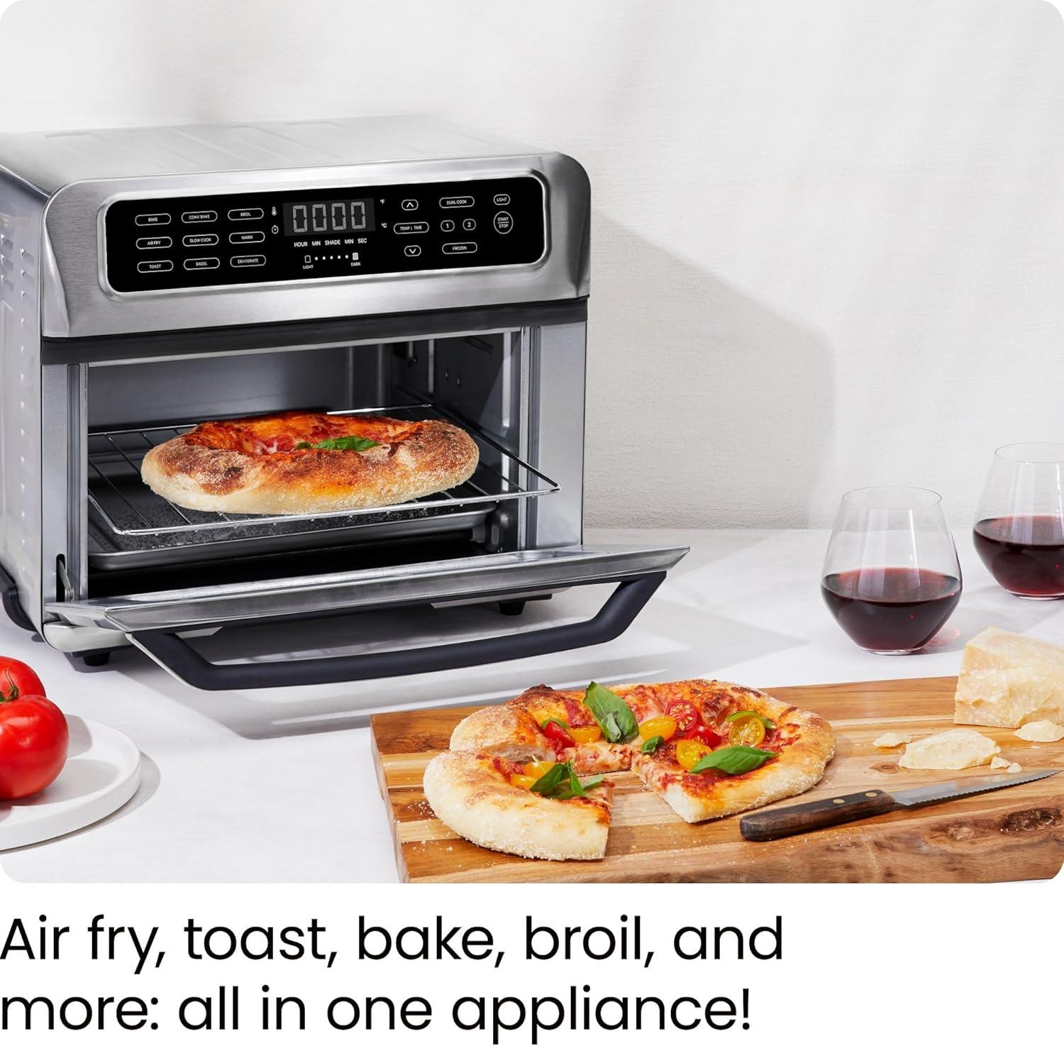 image:imageChefman Air Fryer Toaster Oven Combo Countertop Oven for Quick amp Healthy Meals Bake Broil Air Fry Toast and Bagel Functions 450F Max Temp 4 Slice Toaster Oven Air Fryer ComboStainless