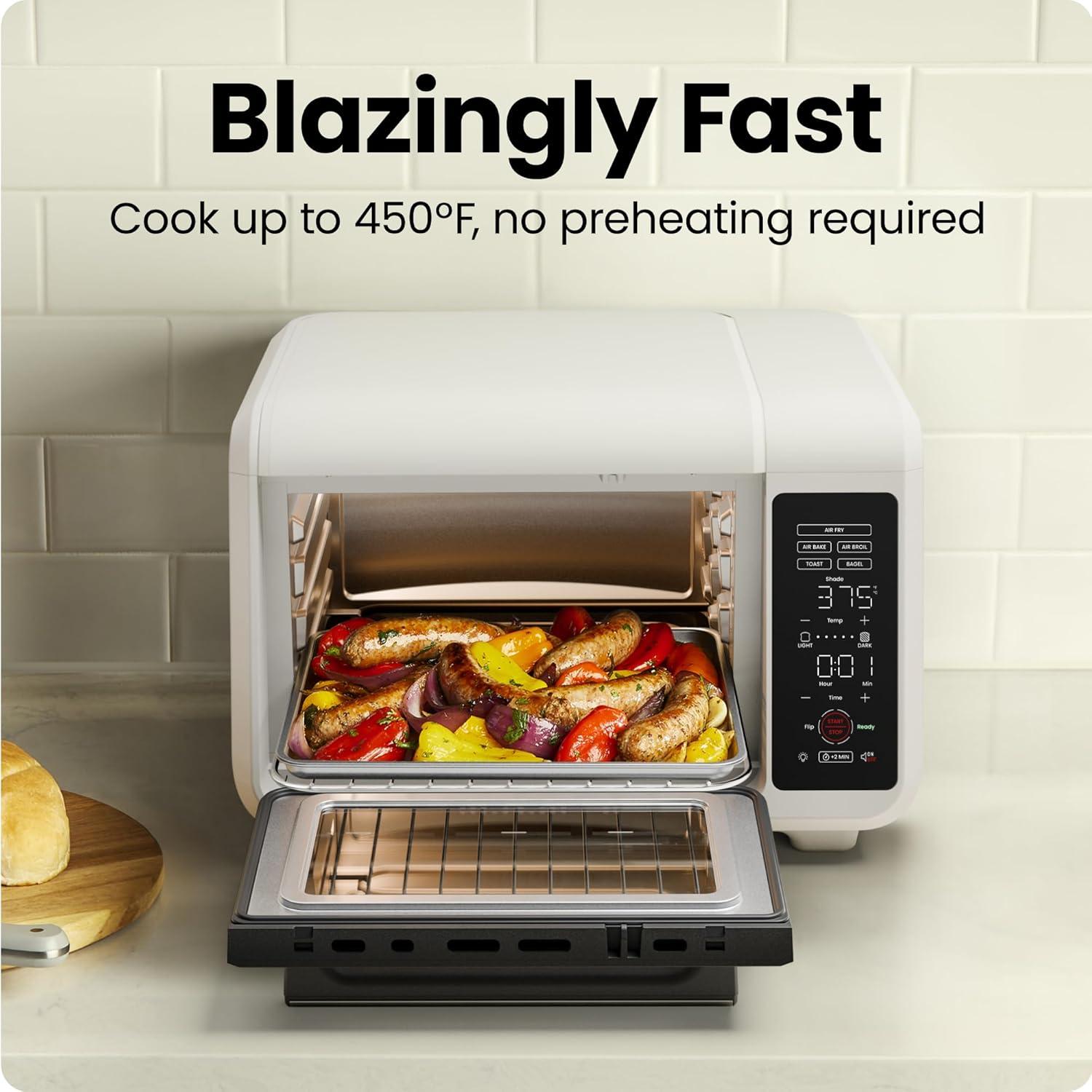 image:imageChefman Air Fryer Toaster Oven Combo Countertop Oven for Quick amp Healthy Meals Bake Broil Air Fry Toast and Bagel Functions 450F Max Temp 4 Slice Toaster Oven Air Fryer ComboIvory