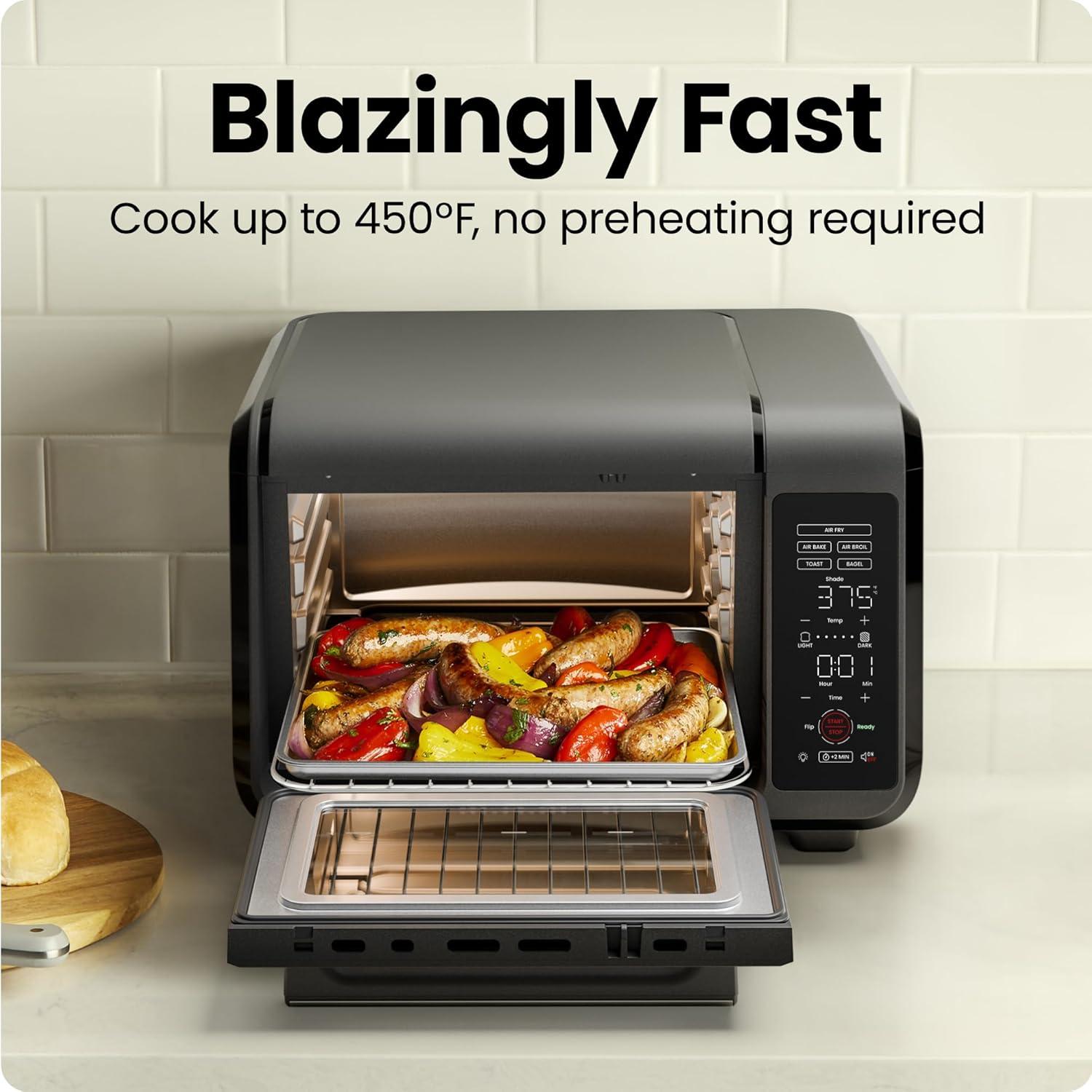 image:imageChefman Air Fryer Toaster Oven Combo Countertop Oven for Quick amp Healthy Meals Bake Broil Air Fry Toast and Bagel Functions 450F Max Temp 4 Slice Toaster Oven Air Fryer ComboBlack