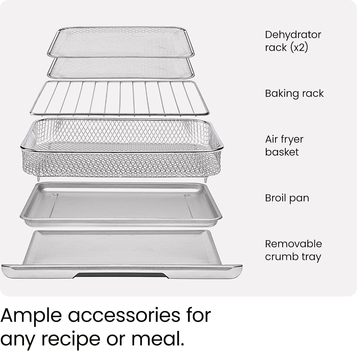 image:imageChefman Air Fryer Toaster Oven Combo Countertop Oven for Quick amp Healthy Meals Bake Broil Air Fry Toast and Bagel Functions 450F Max Temp 4 Slice Toaster Oven Air Fryer ComboStainless