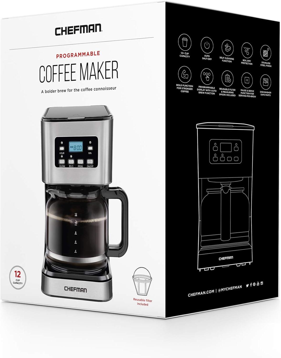 image:imageChefman Caffeinator Single Serve Coffee Maker Brew Kcups amp Grounds Drip Coffee Machine with Brew Strength Settings Iced Coffee Function 45 oz Removable Water ReservoirStainless Steel