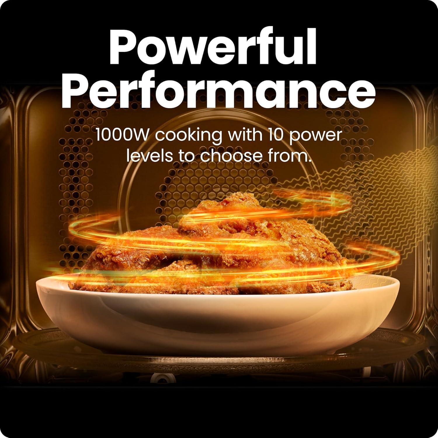 image:imageChefman Countertop Microwave Oven 13 Cu Ft Digital Stainless Steel 1000 Watts with 6 Auto Menus 10 Power Levels Eco Mode Memory Mute Function Child Safety Lock Easy Clean Microwave Ovens13 Cu Ft