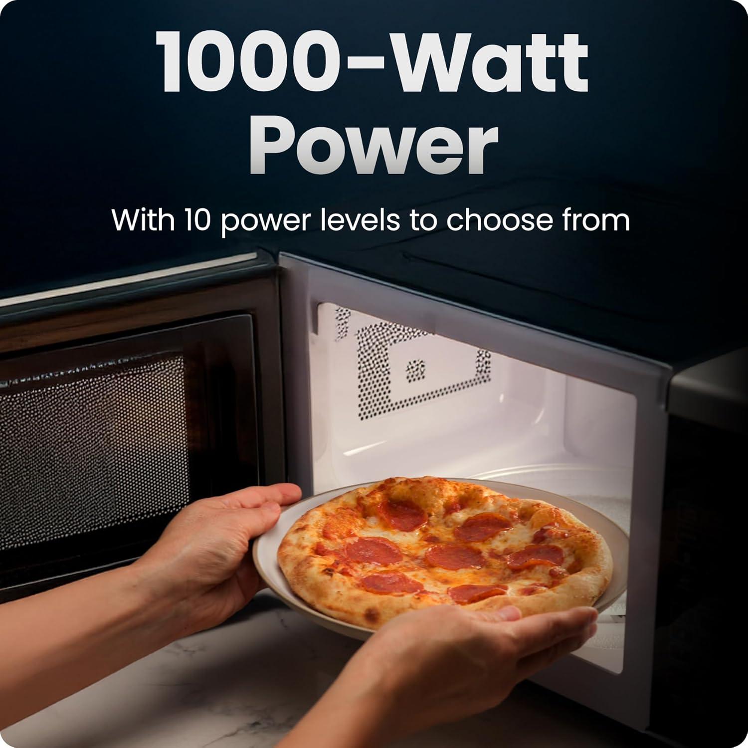 image:imageChefman Countertop Microwave Oven 13 Cu Ft Digital Stainless Steel 1000 Watts with 6 Auto Menus 10 Power Levels Eco Mode Memory Mute Function Child Safety Lock Easy Clean Microwave Ovens11 Cu Ft