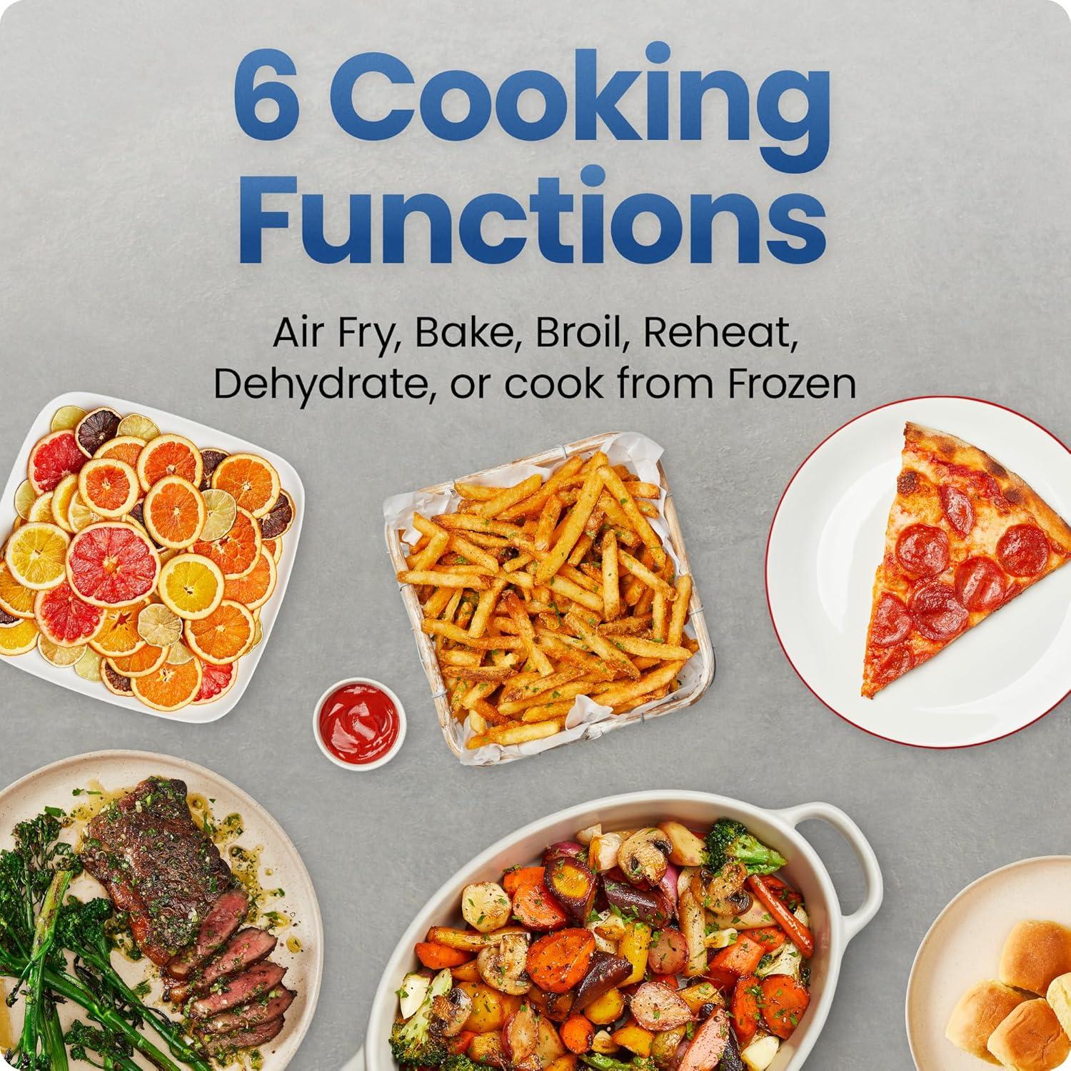 image:imageChefman Dual Air Fryer Oven with DC Motor 9 Qt Double Basket Air Fryer with 450F Max Temp for Meals in Minutes Bake Broil Dehydrate Reheat for ExtraCrispy Chicken Fries and More Black9 Quart