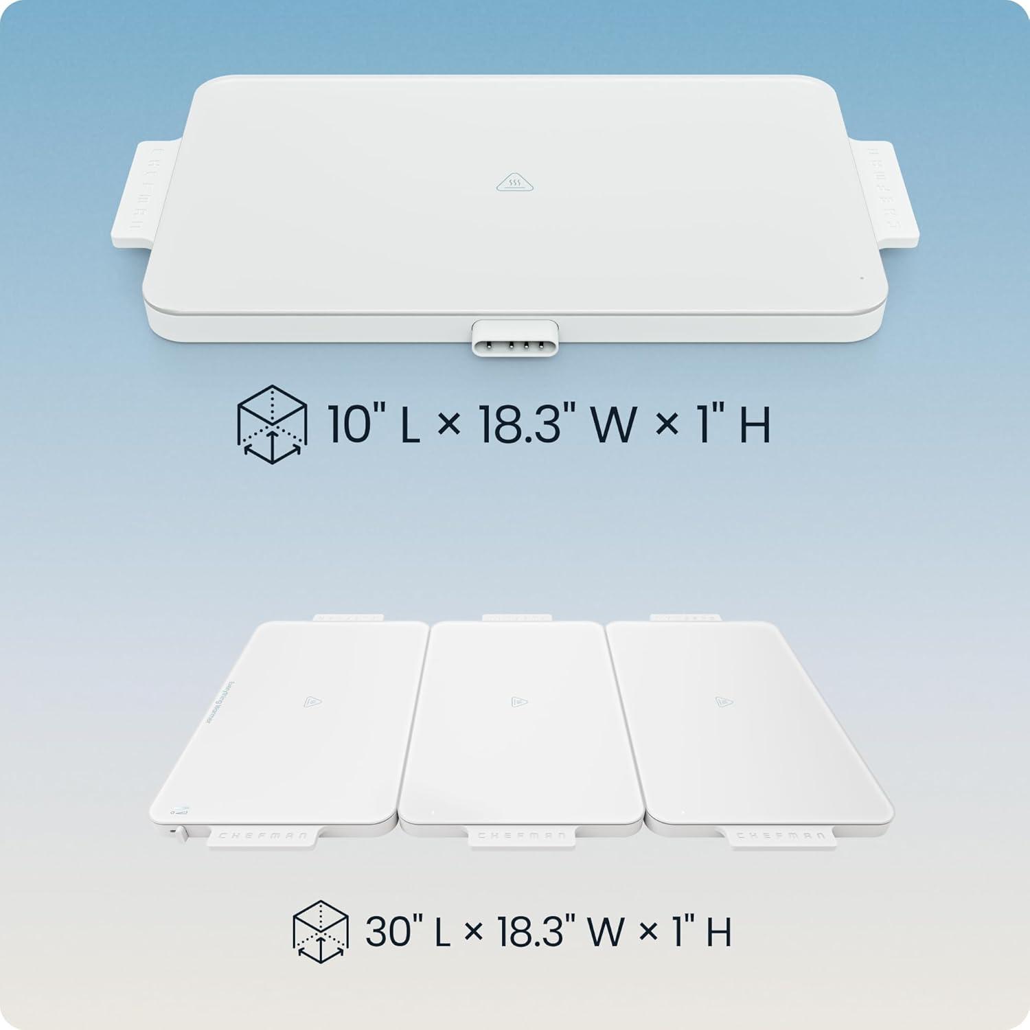 image:imageChefman Everything Warmer Electric Warming Tray 20 x 16 Modular Expanding Design Graphene FullSurface Heating Food Warming Mat for Parties Gatherings amp Daily Use Two Tempered Glass PanelsConcrete