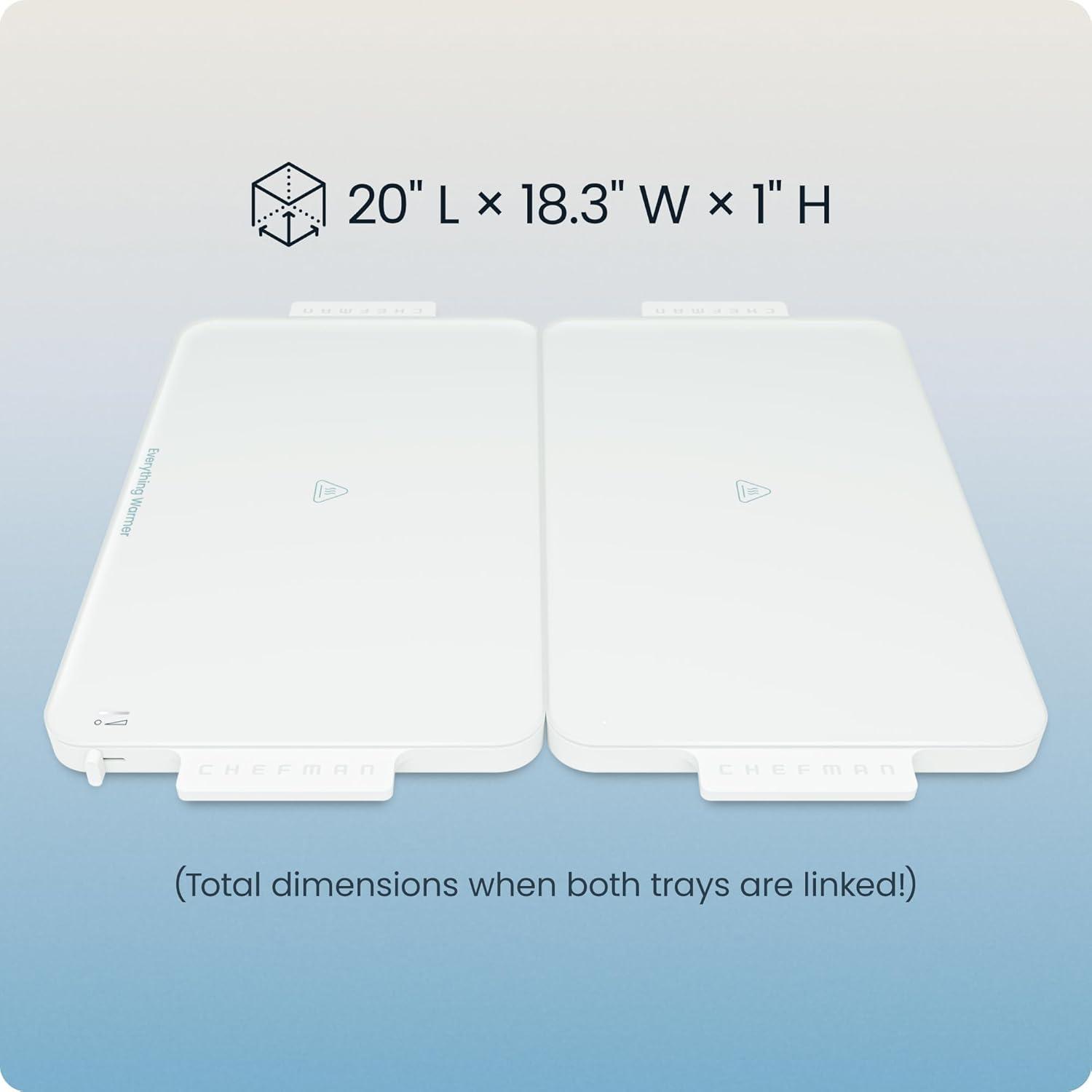image:imageChefman Everything Warmer Electric Warming Tray 20 x 16 Modular Expanding Design Graphene FullSurface Heating Food Warming Mat for Parties Gatherings amp Daily Use Two Tempered Glass PanelsConcrete