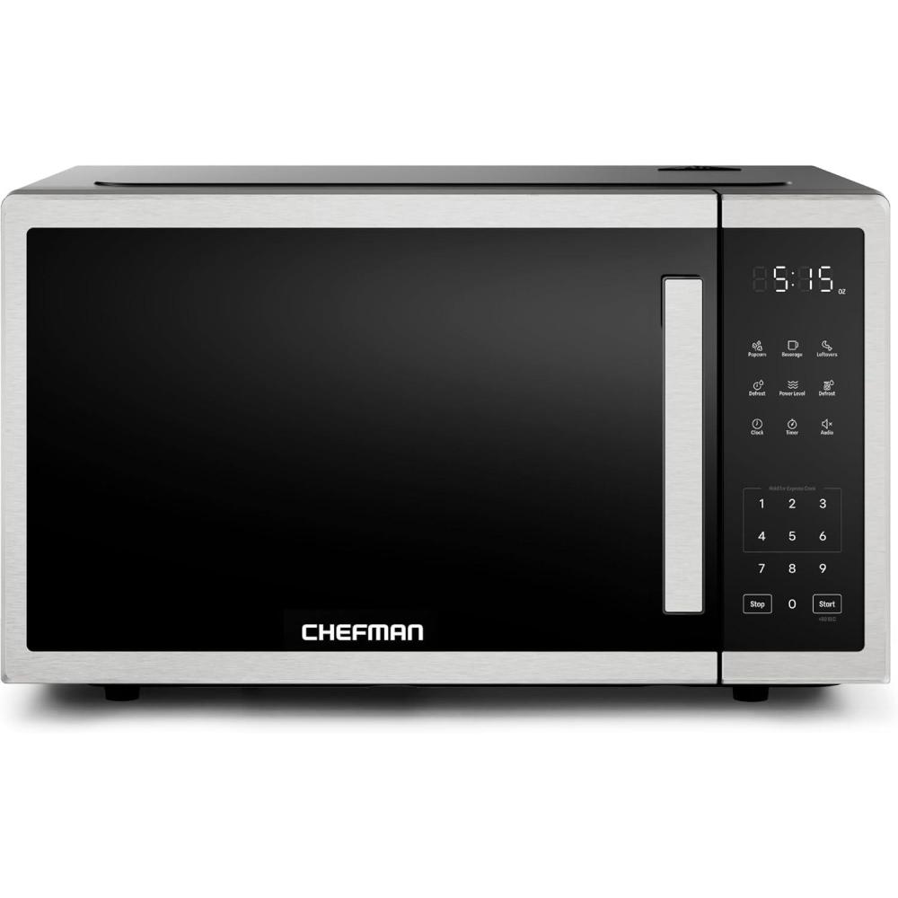 image:imageChefman Countertop Microwave Oven 13 Cu Ft Digital Stainless Steel 1000 Watts with 6 Auto Menus 10 Power Levels Eco Mode Memory Mute Function Child Safety Lock Easy Clean Microwave Ovens11 Cu Ft