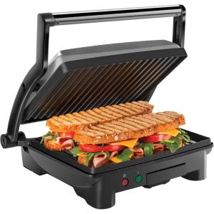 image:imageChefman 5in1 Digital Panini Press Grill Sandwich Maker and Griddle Grill Combo with Removable Reversible DishwasherSafe Grilling Plates Opens 180 for Indoor BBQ Flat Top Grill Stainless steel4 Slice  Standard