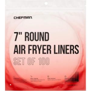 image:imageChefman Disposable Air Fryer Liners HeatResistant Parchment Paper For Baskets 100 Pack 8x 8 Square7 Round
