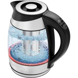 image:imageChefman Electric Kettle with Temperature Control 5 Presets LED Indicator Lights Removable Tea Infuser Glass Tea Kettle amp Hot Water Boiler 360 Swivel Base BPA Free Stainless Steel 18 Liters18L  Temperature Control