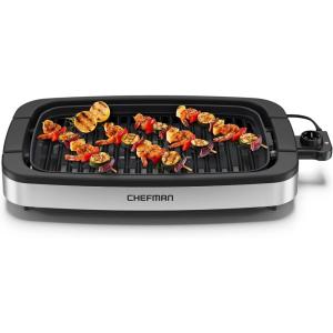 image:imageChefman Smokeless Indoor Electric Grill Extra Large Grilling Surface Nonstick Table Top Grill for Indoor Grilling and BBQ with Adjustable Temperature Control Drip Tray DishwasherSafe Parts