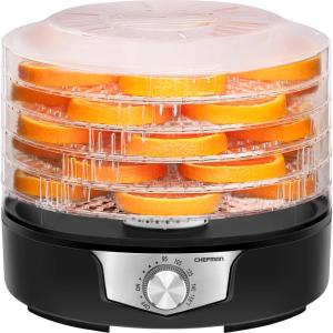 image:imageChefman 5Tray Food Dehydrator 114Inch Transparent Trays Adjustable Temperature Control Create Dried Snacks For The Family Prepare Fruits Jerky Vegetables Meats amp Herbs5 Tray