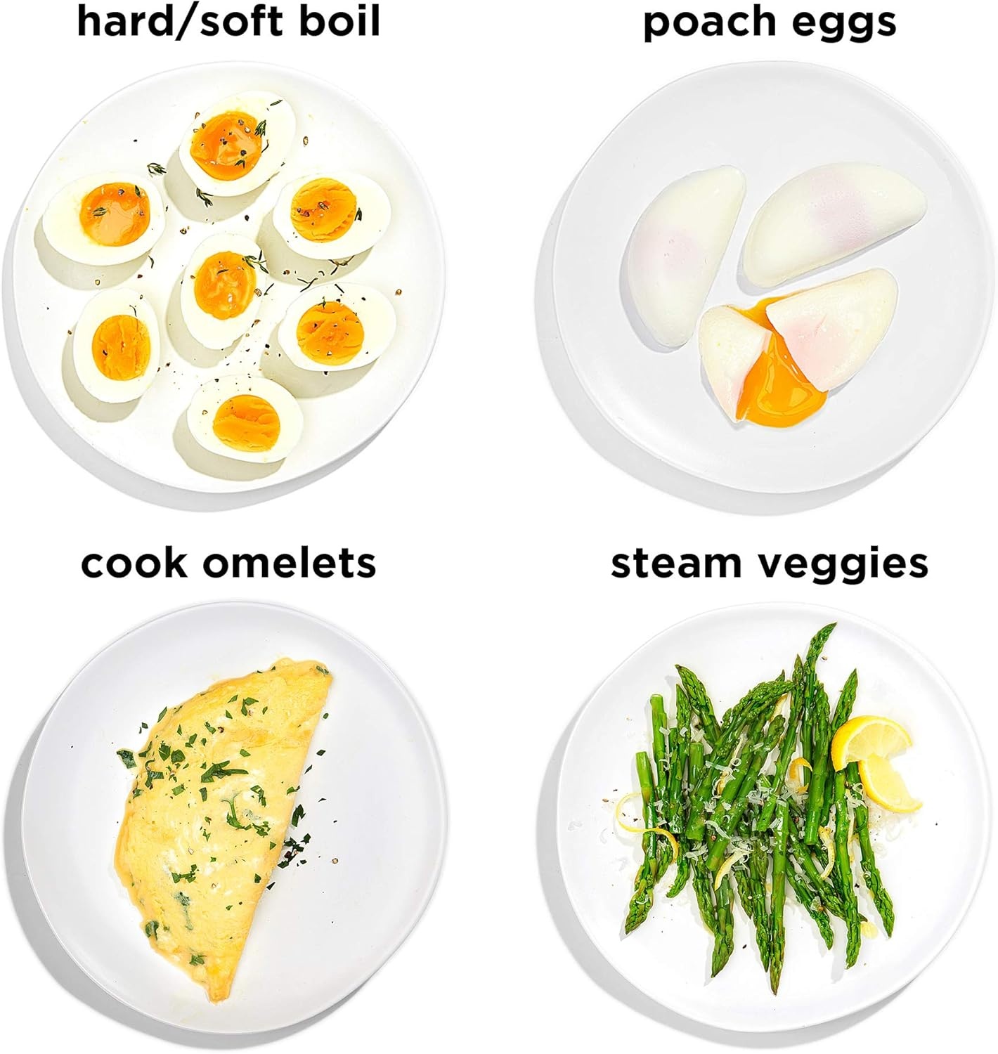 image:imageChefman EggMaker Rapid Poacher Food amp Vegetable Steamer Quickly Makes Up to 6 Hard Medium or Soft Boiled PoachingOmelet Tray Included Ready Signal BPAFree BLACKBlack