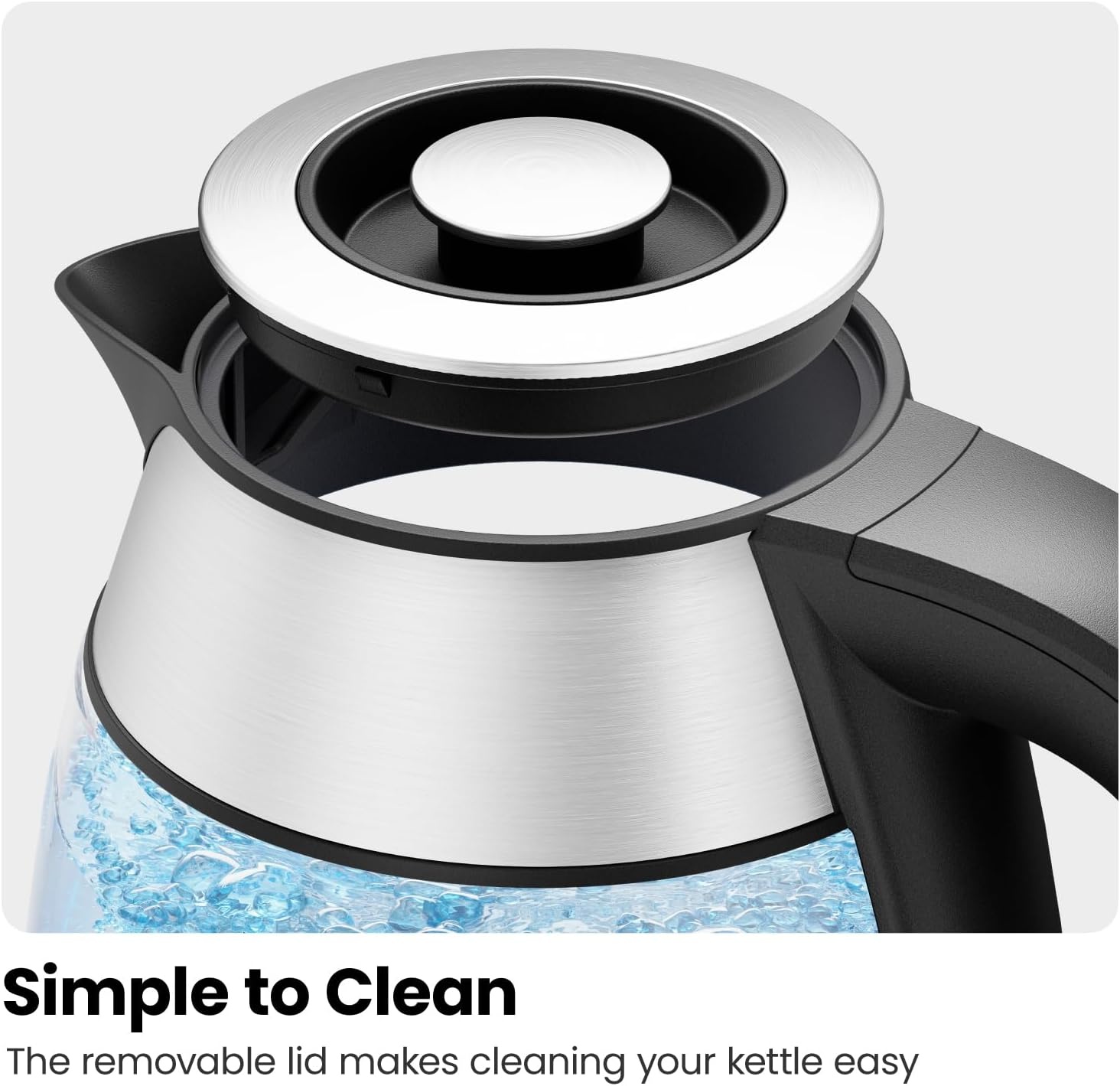 image:imageChefman Electric Kettle for Boiling Water 18L 1500W Removable Tea Infuser Auto Shut Off BoilDry Protection BPA Free Borosilicate Glass Hot Water Boiler Electric Tea Kettle Stainless Steel12 Liter