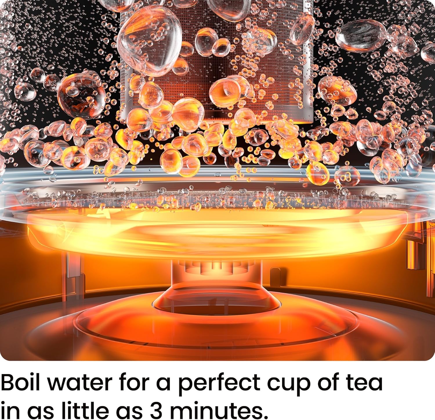image:imageChefman Electric Kettle with Tea Infuser 17L 1500W Removable Lid for Easy Cleaning BoilDry Protection Stainless Steel Filter BPA Free Auto Shut Off Hot Water Boiler Glass Electric Tea KettleBlack