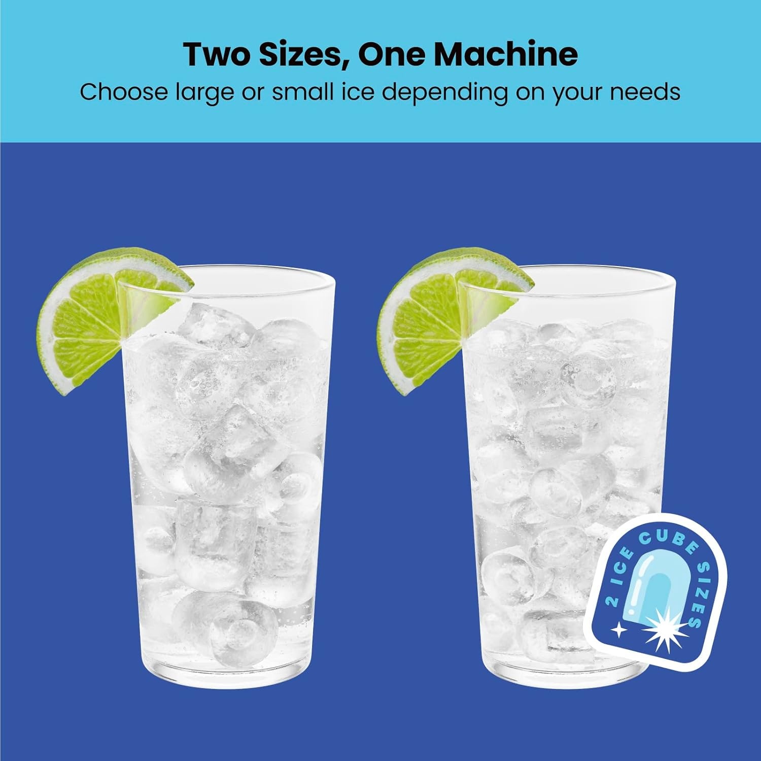image:imageIceman DualSize Countertop Ice Maker Machine Portable Creates 2 Cube Sizes in 6 Mins Holds 13 lb of Ice Makes up to 26 lb in 24 Hours SelfCleaning Scoop Included StainlessSteelStainless