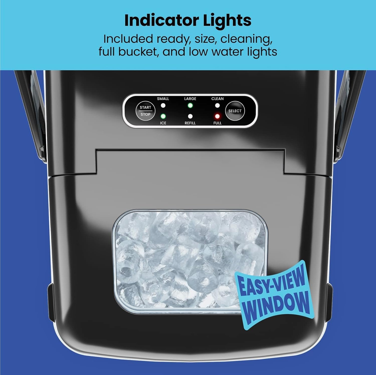 image:imageIceman DualSize Countertop Ice Maker Machine Portable Creates 2 Cube Sizes in 6 Mins Holds 13 lb of Ice Makes up to 26 lb in 24 Hours SelfCleaning Scoop Included StainlessSteelStainless