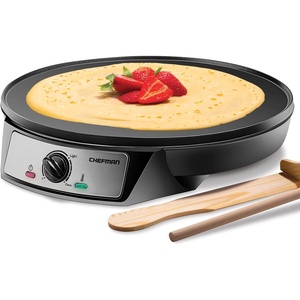 image:imageChefman Electric Crepe Maker amp Griddle Precise Temperature Control Skillet for Perfect Brunch Blintzes Pancakes Eggs Bacon amp Tortillas 12 Nonstick Grill Pan Includes Batter Spreader amp Spatula