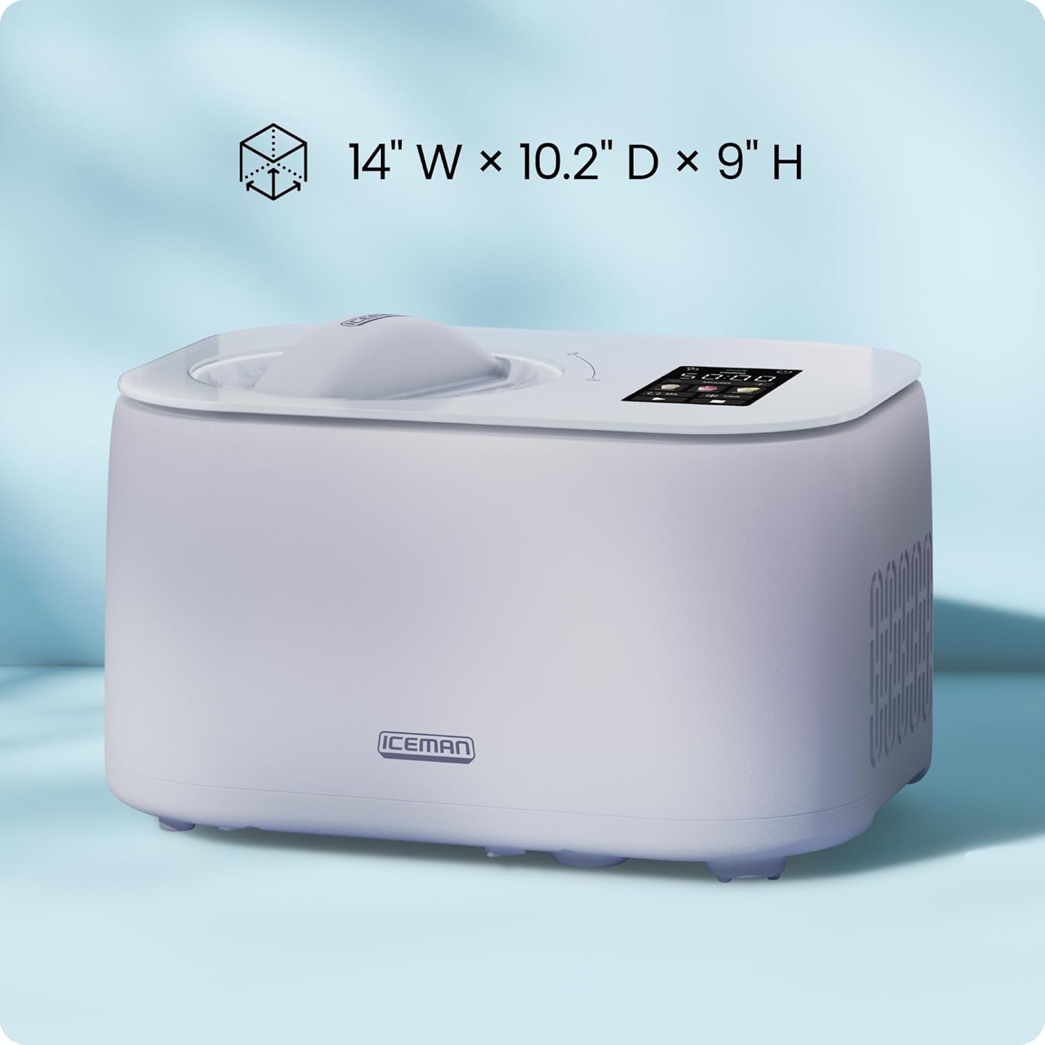 image:imageIceman by Chefman Trio Ice Cream Maker No PreFreezing with BuiltIn Compressor for Ice Cream Froyo Sorbet Sherbet Italian Ice Frozen Yogurt amp More 2 20oz Containers amp LidsLavender