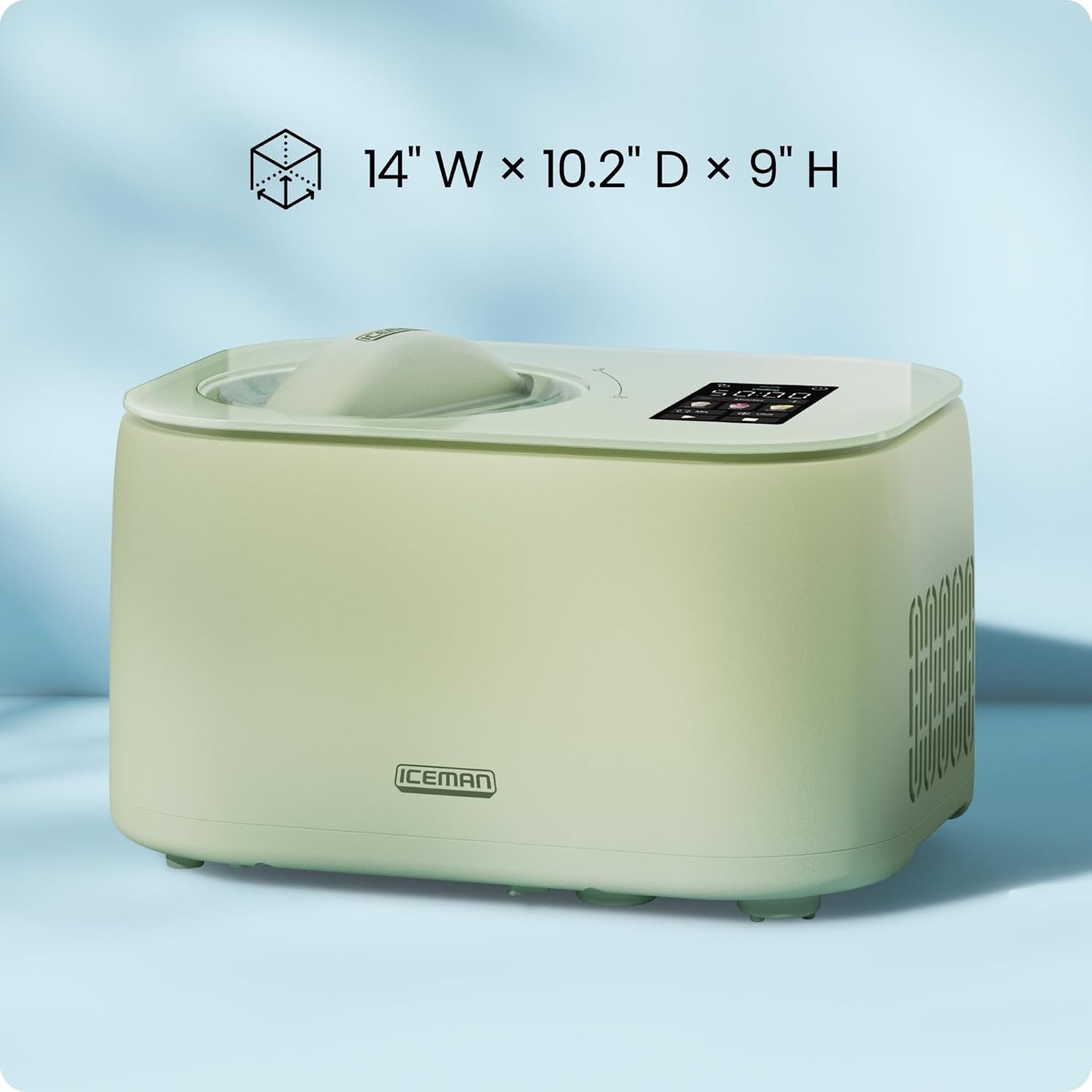 image:imageIceman by Chefman Trio Ice Cream Maker No PreFreezing with BuiltIn Compressor for Ice Cream Froyo Sorbet Sherbet Italian Ice Frozen Yogurt amp More 2 20oz Containers amp LidsPistachio