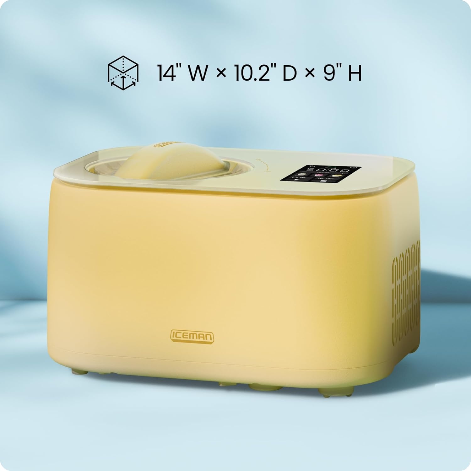 image:imageIceman by Chefman Trio Ice Cream Maker No PreFreezing with BuiltIn Compressor for Ice Cream Froyo Sorbet Sherbet Italian Ice Frozen Yogurt amp More 2 20oz Containers amp LidsButter