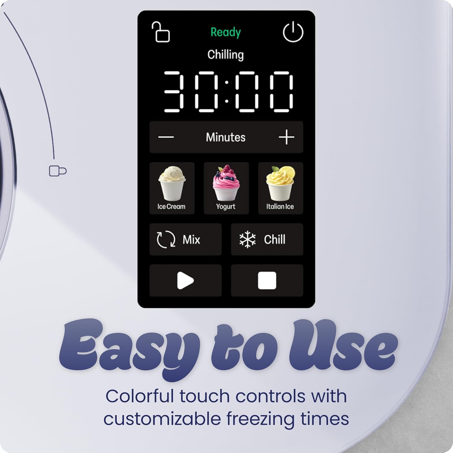 image:imageIceman by Chefman Trio Ice Cream Maker No PreFreezing with BuiltIn Compressor for Ice Cream Froyo Sorbet Sherbet Italian Ice Frozen Yogurt amp More 2 20oz Containers amp LidsLavender