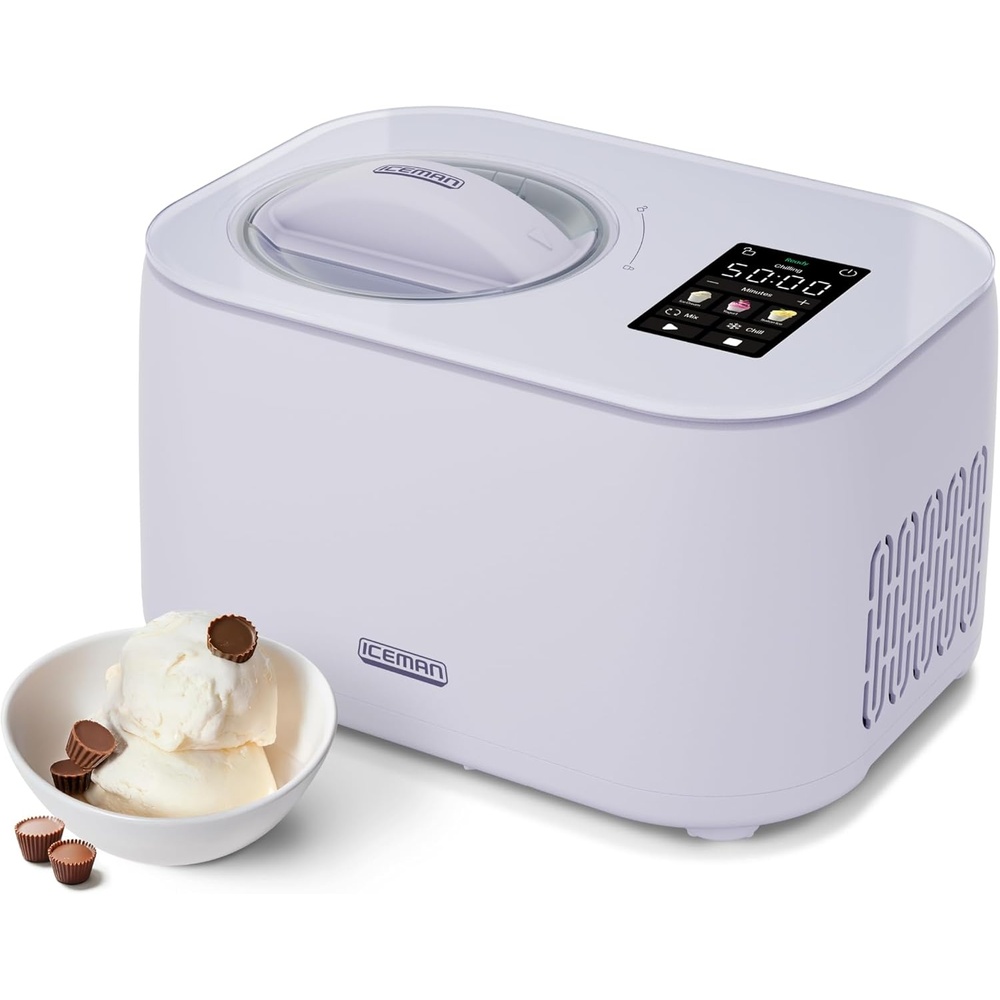 image:imageIceman by Chefman Trio Ice Cream Maker No PreFreezing with BuiltIn Compressor for Ice Cream Froyo Sorbet Sherbet Italian Ice Frozen Yogurt amp More 2 20oz Containers amp LidsLavender