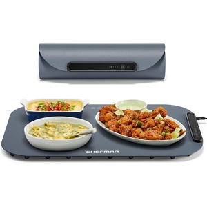 image:imageChefman Roll n Go Food Warming Mat Electric Warming Tray for Buffets Parties Holidays 3 Temperature Settings EasyClean Silicone Mat Roll Up Food Warmers wStorage Bag  GreyRollup