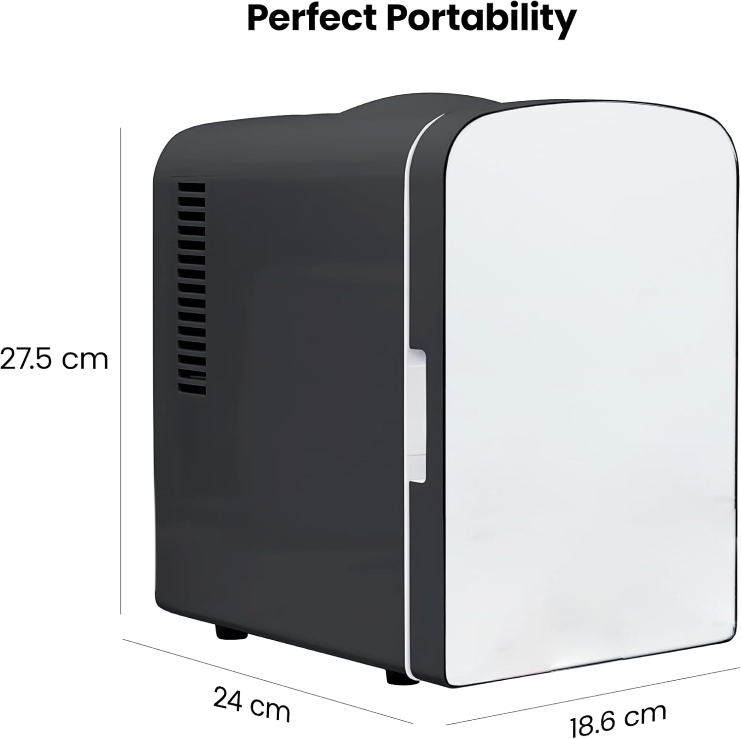 image:imageChefman Iceman Portable Mirrored Personal Fridge 4L Mini Refrigerator Skin Care Makeup Storage Beauty Serums amp Face Masks Small For Desktop Or Travel Cool amp Heat Cosmetic Application WhiteBlack