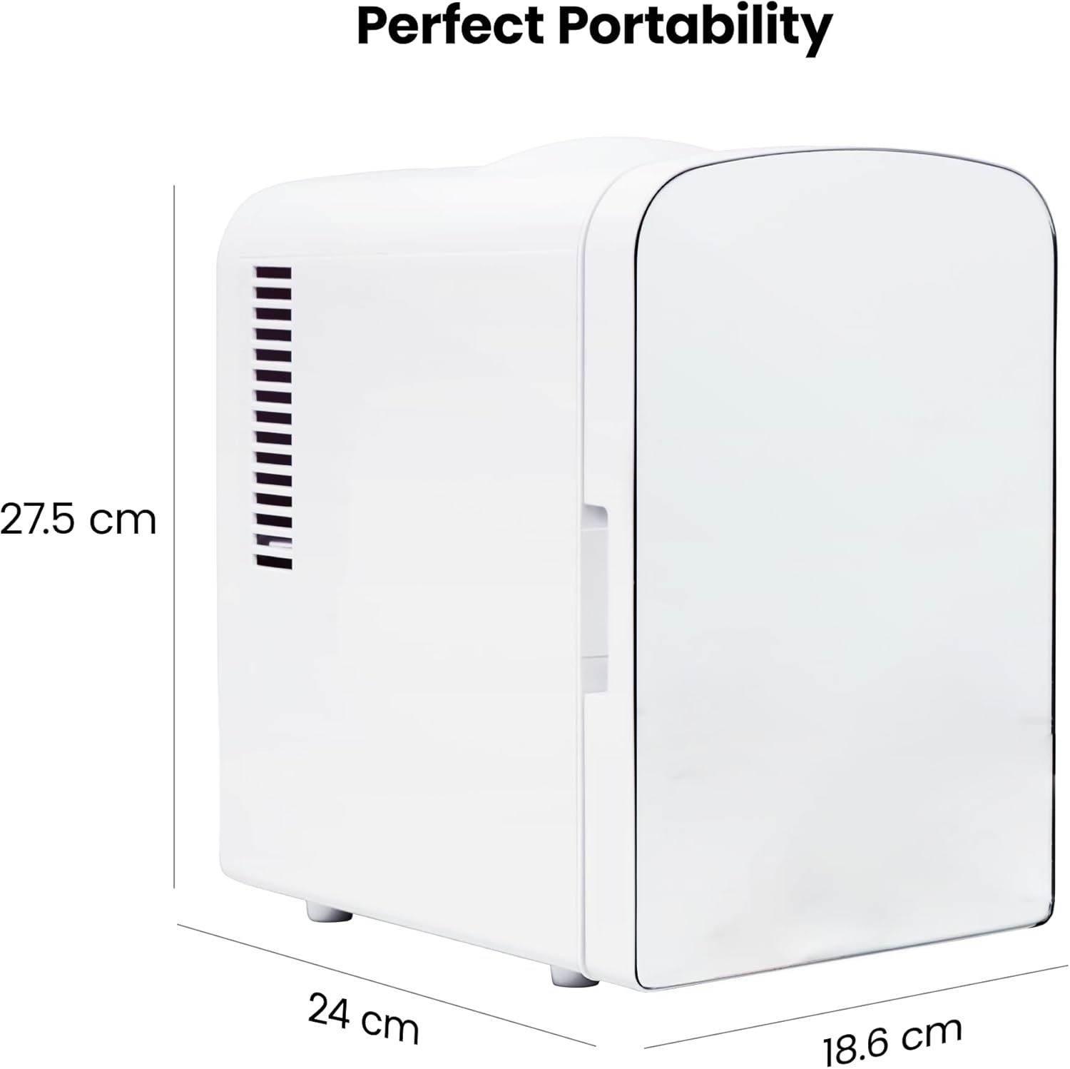 image:imageChefman Iceman Portable Mirrored Personal Fridge 4L Mini Refrigerator Skin Care Makeup Storage Beauty Serums amp Face Masks Small For Desktop Or Travel Cool amp Heat Cosmetic Application WhiteWhite