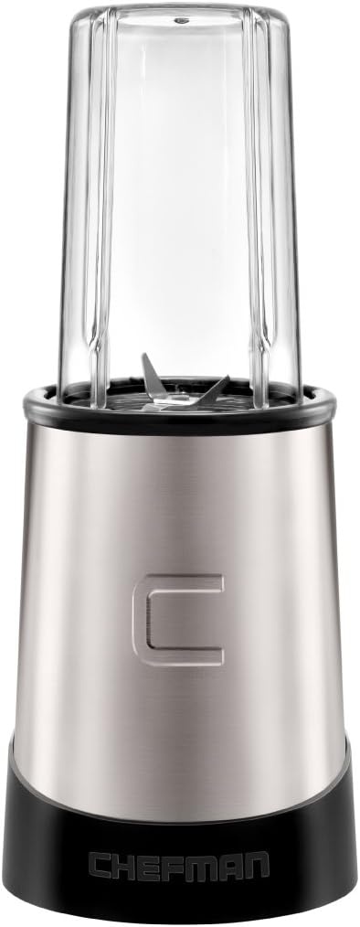 image:imageChefman Personal Ultimate Kitchen Blender Quick Portable Blending of Shakes Smoothies Baby Food amp Juice 2 Travel Cups Cover amp Drinking Rim 6Piece Set DishwasherSafe StainlessSteel BladeWired