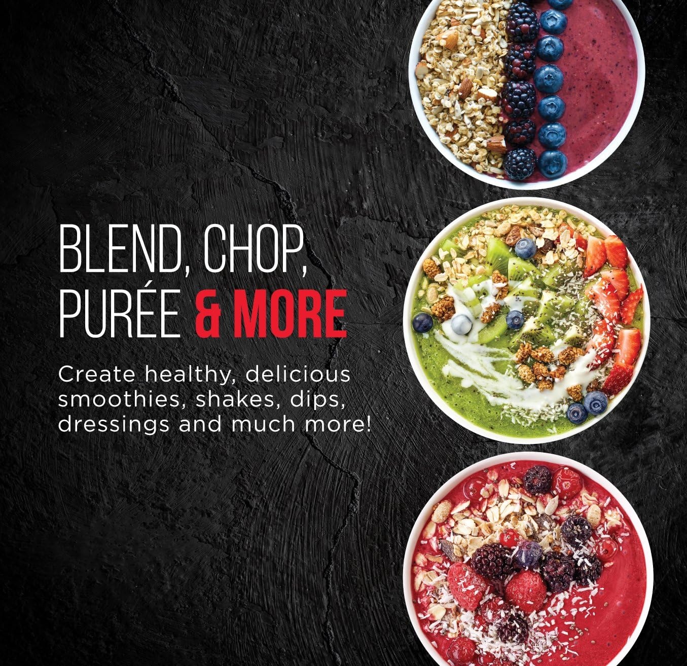 image:imageChefman Personal Ultimate Kitchen Blender Quick Portable Blending of Shakes Smoothies Baby Food amp Juice 2 Travel Cups Cover amp Drinking Rim 6Piece Set DishwasherSafe StainlessSteel BladeWired