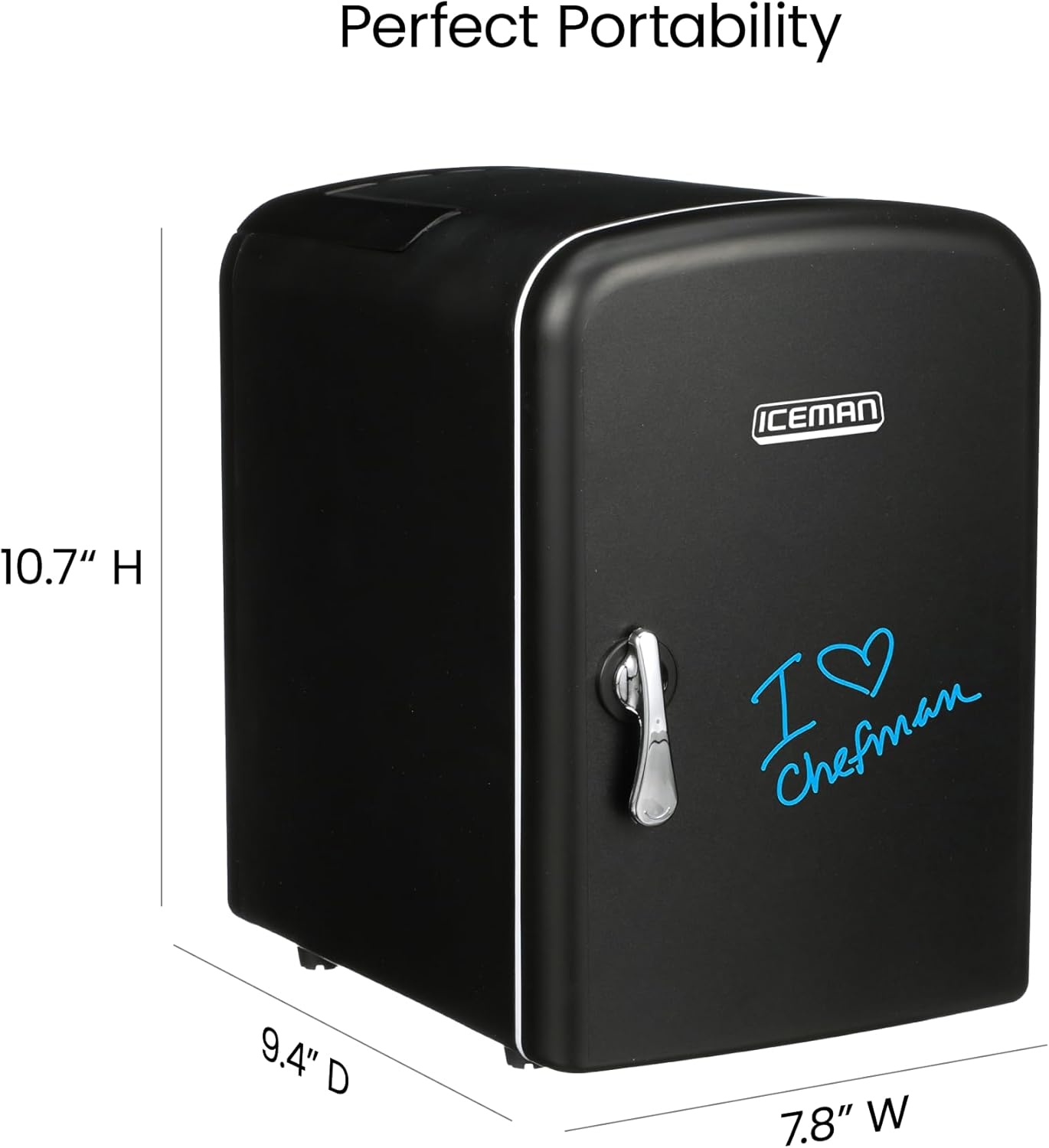 image:imageIceman Portable Mini Fridge Fits 6 x 12 oz Cans Cooler and Heater Mini Fridge for Bedroom Car Office Dorm and Skincare ACDC Car PlugCompatible BlueBlack Dry Erase