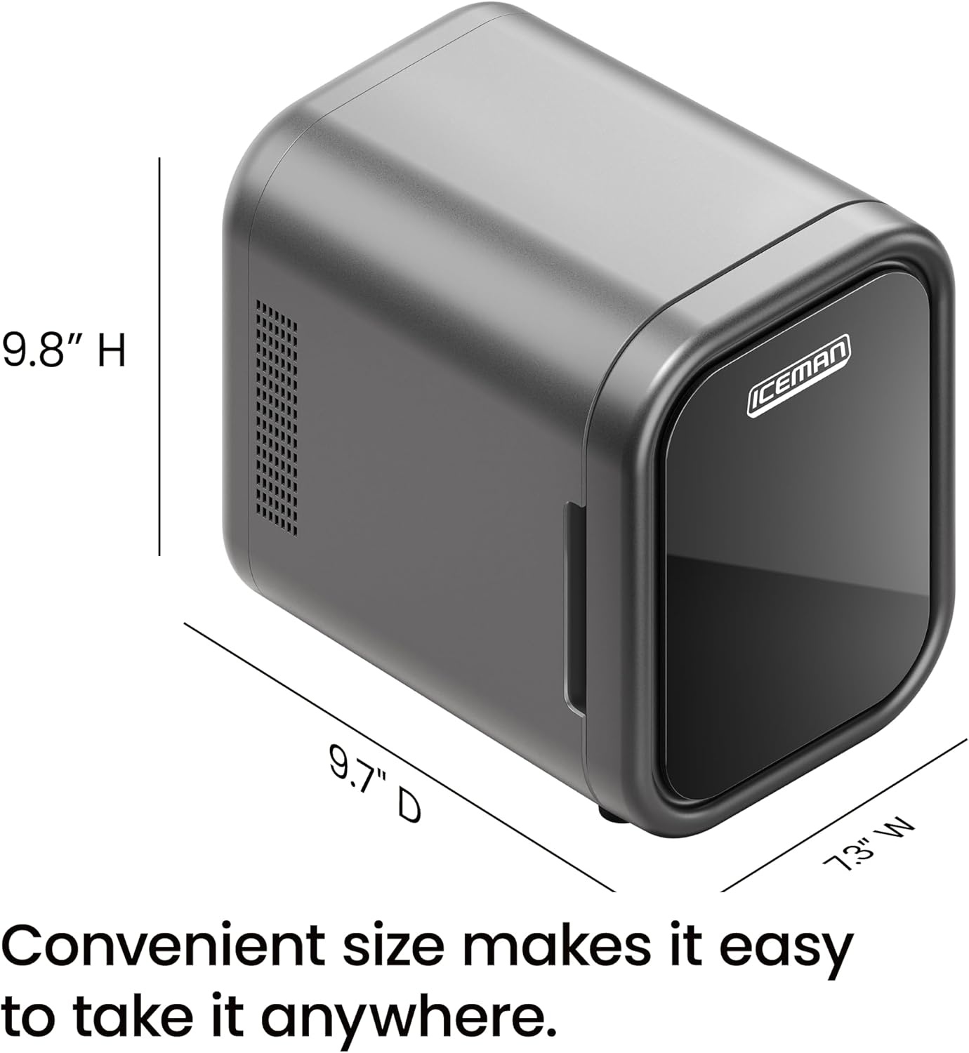 image:imageIceman Portable Mini Fridge Fits 6 x 12 oz Cans Cooler and Heater Mini Fridge for Bedroom Car Office Dorm and Skincare ACDC Car PlugCompatible BlueBlack