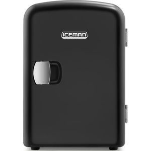 image:imageChefman  Iceman Mini Portable Black Personal Fridge Cools Or Heats and Provides Compact Storage For Skincare Snacks Or 6 12oz Cans WA Lightweight 4liter Capacity To Take On The GoBlack