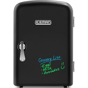 image:imageIceman Portable Mini Fridge  Fits 6 x 12 oz Cans Cooler and Heater Mini Fridge for Bedroom Car Office Dorm and Skincare ACDC Car PlugCompatible  BlueBlack Dry Erase