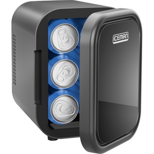 image:imageIceman Portable Mini Fridge  Fits 6 x 12 oz Cans Cooler and Heater Mini Fridge for Bedroom Car Office Dorm and Skincare ACDC Car PlugCompatible  BlueBlack