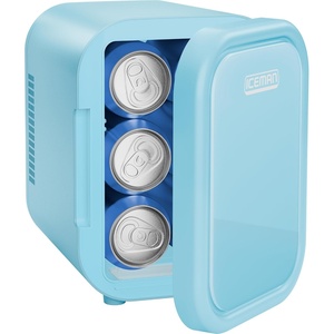 image:imageIceman Portable Mini Fridge  Fits 6 x 12 oz Cans Cooler and Heater Mini Fridge for Bedroom Car Office Dorm and Skincare ACDC Car PlugCompatible  BlueBlue