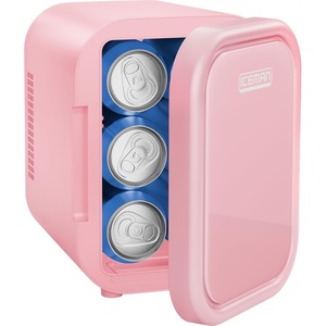 image:imageIceman Portable Mini Fridge  Fits 6 x 12 oz Cans Cooler and Heater Mini Fridge for Bedroom Car Office Dorm and Skincare ACDC Car PlugCompatible  BluePink
