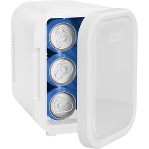 image:imageIceman Portable Mini Fridge  Fits 6 x 12 oz Cans Cooler and Heater Mini Fridge for Bedroom Car Office Dorm and Skincare ACDC Car PlugCompatible  BlueWhite