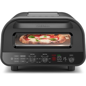 image:imageCHEFMAN Indoor Pizza Oven  Makes 12 Inch Pizzas in Minutes Heats up to 800F  Countertop Electric Maker with 5 Touchscreen Presets Pizza Stone and Peel Included  Stainless BlackStainless Black