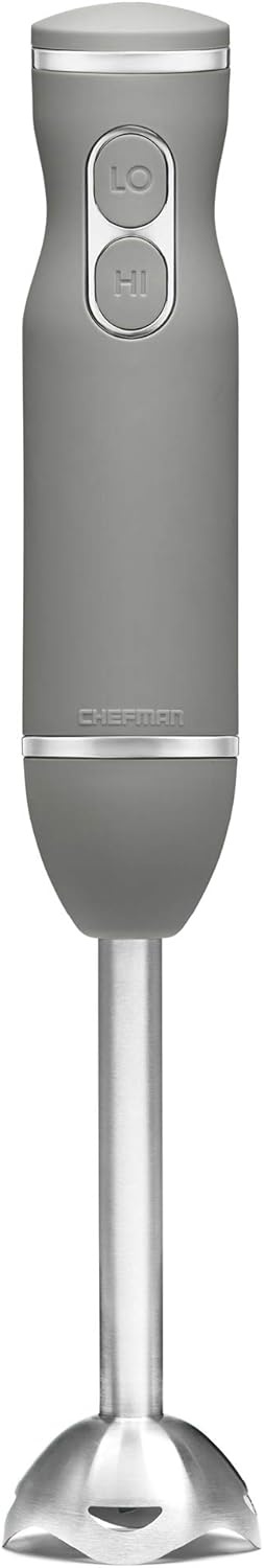 image:imageChefman Immersion Stick Hand Blender with Stainless Steel Blades Powerful Electric Ice Crushing 2Speed Control Handheld Food Mixer Purees Smoothies Shakes Sauces amp Soups TurquoiseGrey
