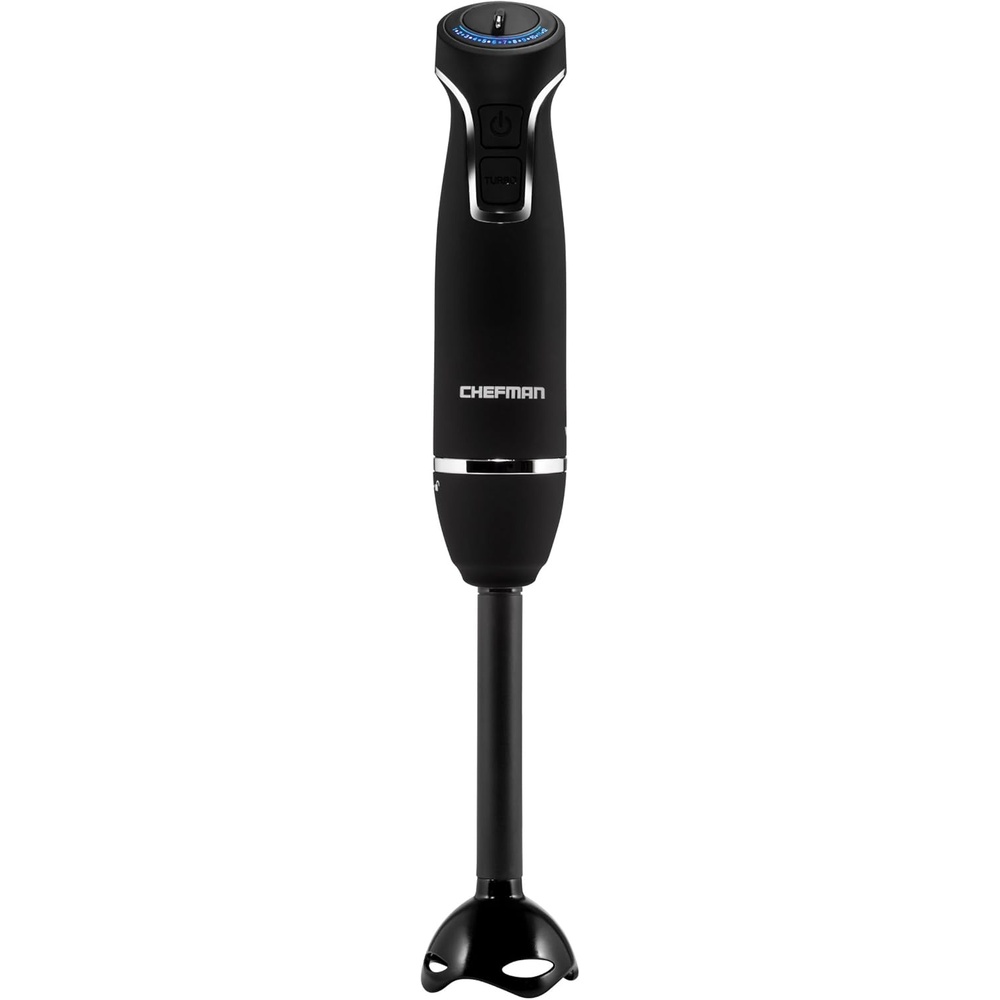 image:imageChefman Immersion Blender 300Watt Turbo 12 Speed Stick Hand Blender Powerful Ice Crushing Design Purees Smoothies Sauces amp Soups Detachable Heat Resistant Plastic Blade Guard Protects Pots Black