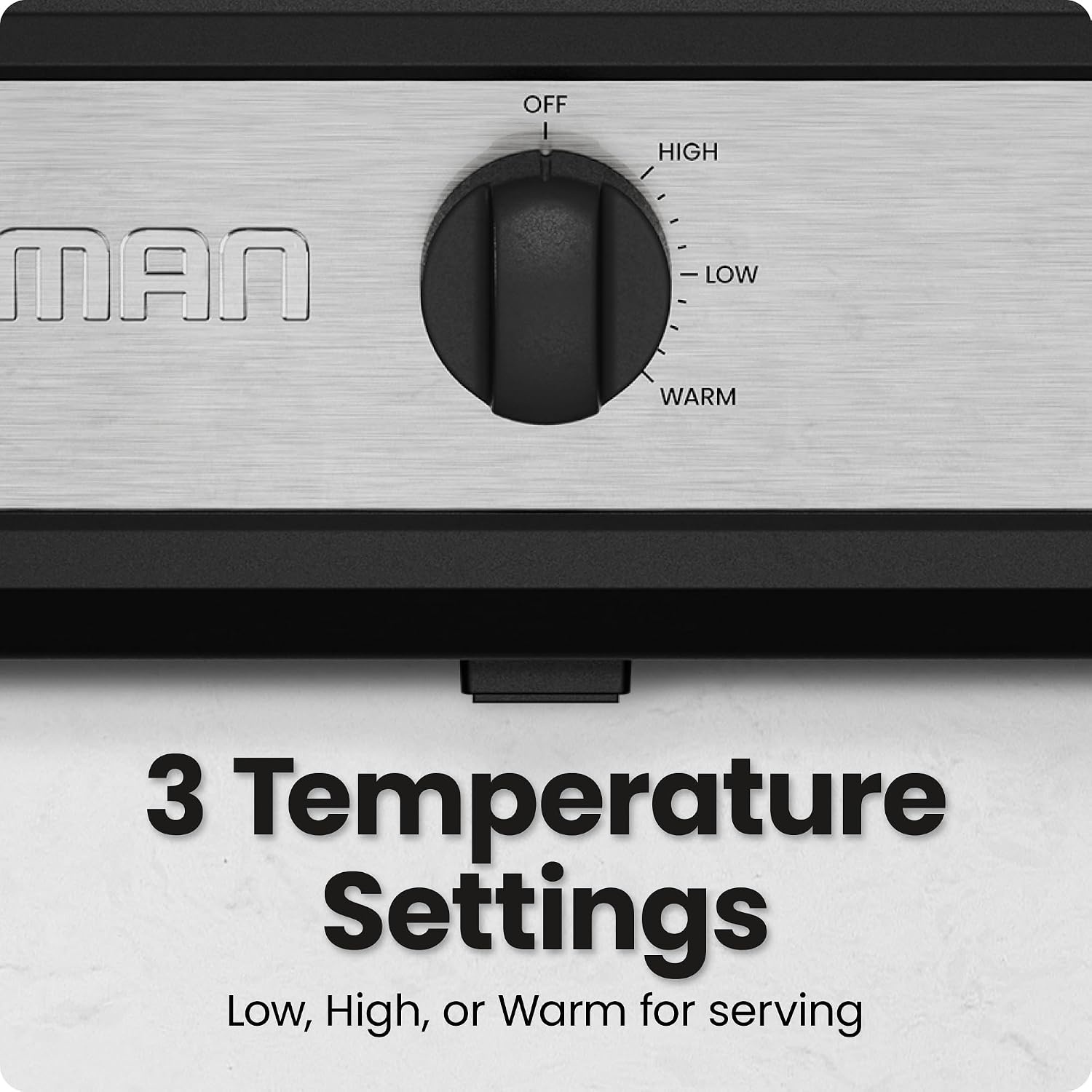 image:imageChefman Slow Cooker 7 Quart Large Family Size Slow Cooker with Low High amp Warm Settings Removable Ceramic Crock Tempered Glass Lid DishwasherSafe for Easy Cleanup Stainless Steel75 Quarts