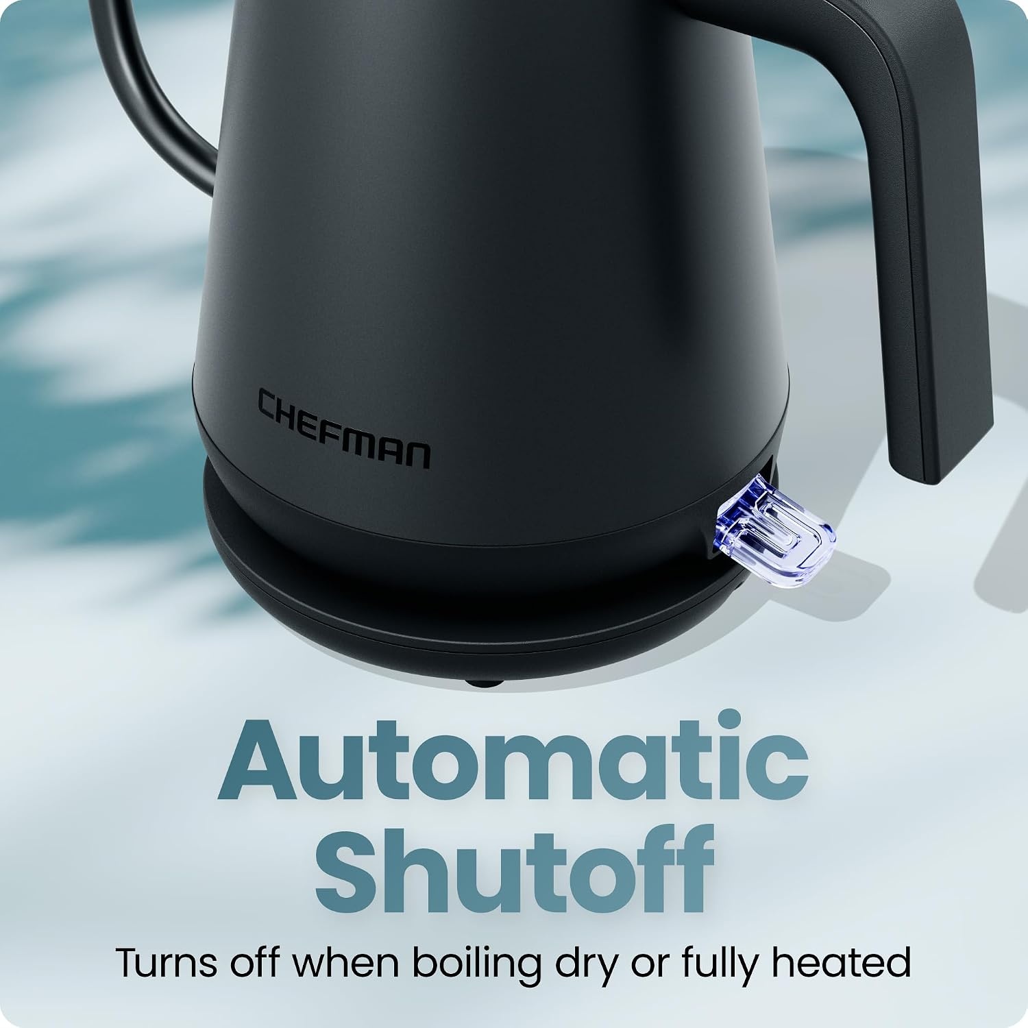 image:imageChefman Gooseneck Electric Kettle 08L Pour Over Black OneTouch Operation BoilDry Protection Auto ShutOff UltraFast Hot Water Boiler For Coffee and TeaBlack